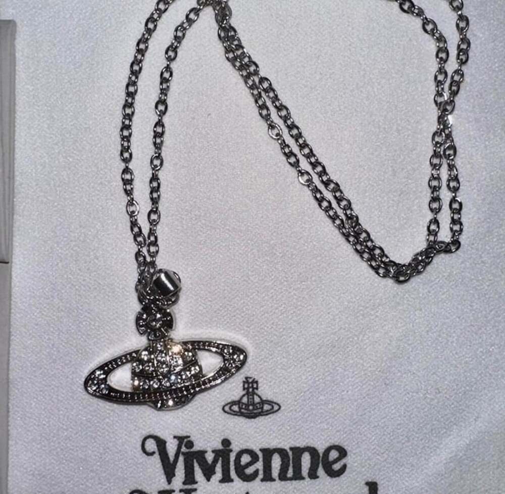 Silver Vivienne Westwood Orb Planet Necklace